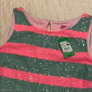 NWT Lilly Pulitzer pink & green sequin sleeveless